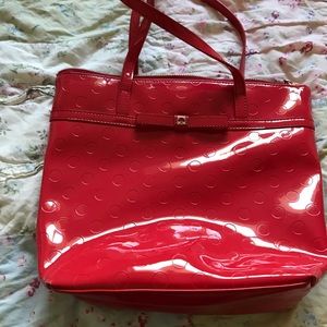Red patent leather purse